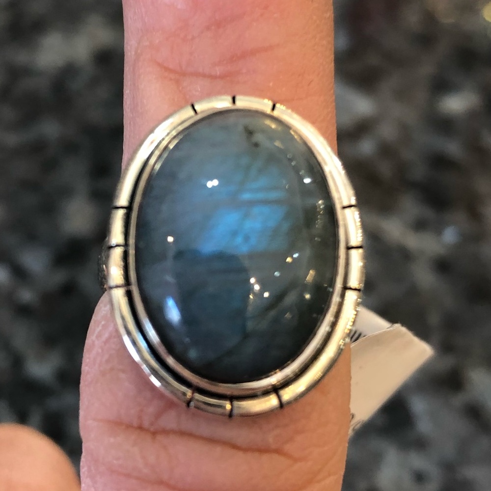 Labradorite Sterling Silver Ring sz 7